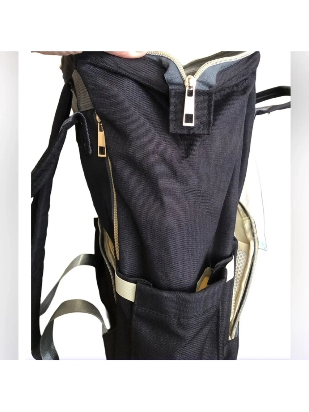 LAND MOMMY baby bag CHIC-MOM diaper bag for Moms/Dads classic black EUC
